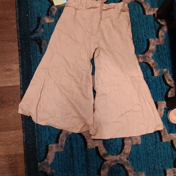 Forever Twenty One Wide-Leg Pants with Tie Belt Size M 100%LINEN - Picture 5 of 5